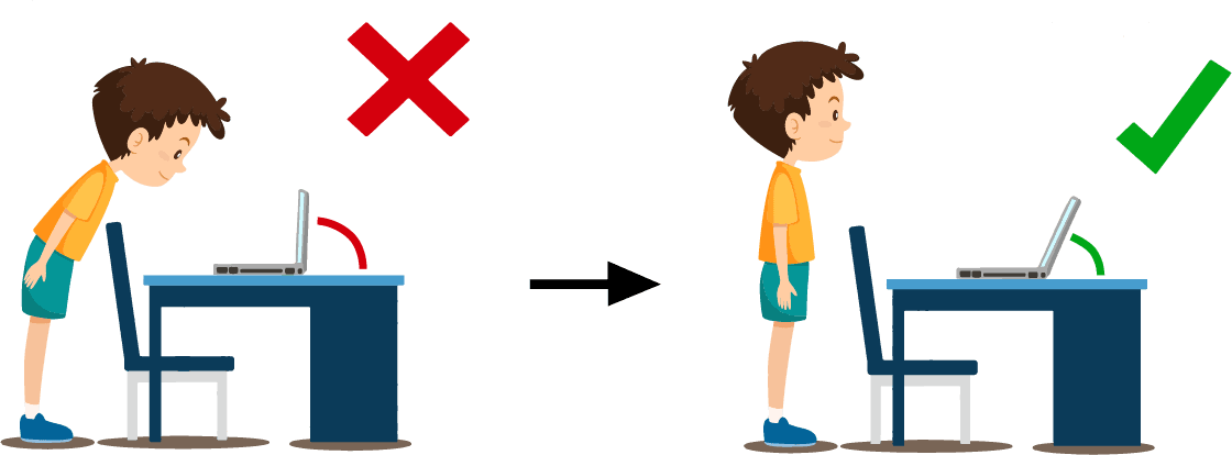 Juster vinklen på computerskærmen: